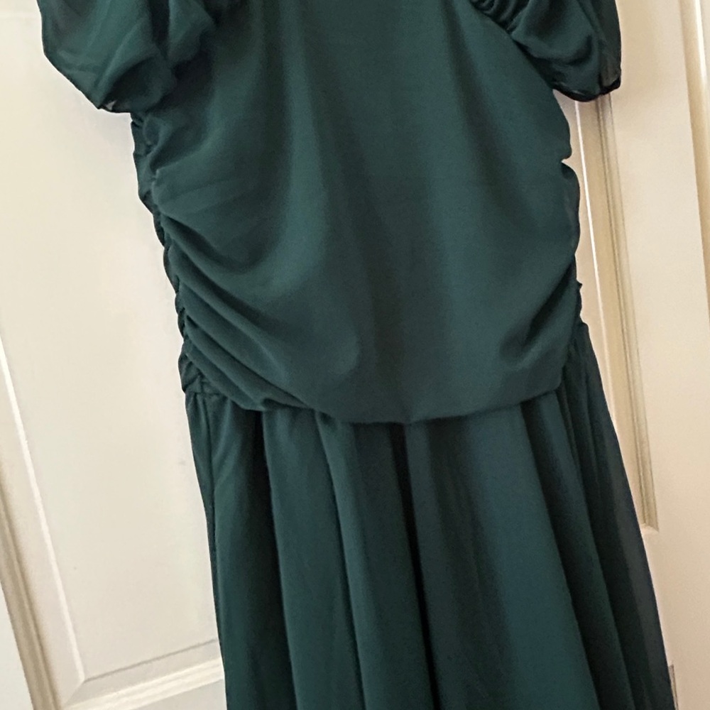 Chic Long Sleeve Dark Green Dress